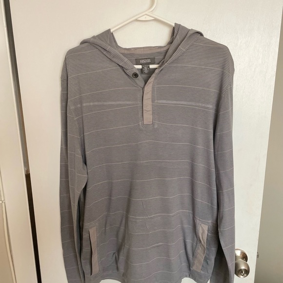 Kenneth Cole Reaction Striped Hooded Henley - Size XL - Picture 4 of 15